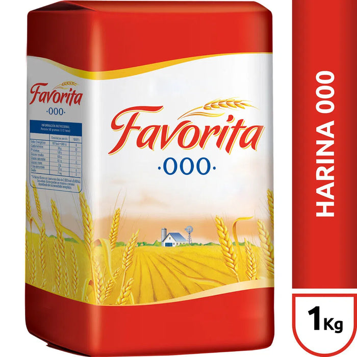 Favorita Coarser 000 Farinha de Trigo Harina com Vitaminas Excelente para Cozinhar e Assar, 1 kg / 2,2 lb 