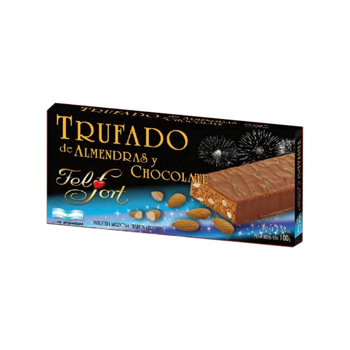 FelFort Turron Trufado de Almendras y Chocolate Truffle with Almonds and Chocolate, 100 g / 3.52 oz