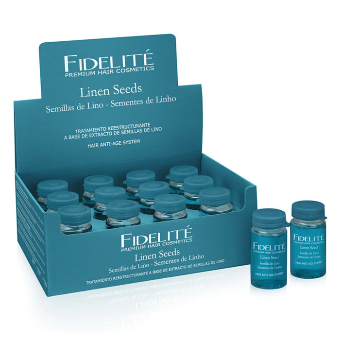 Fidelite 12-Pack Linen Restructuring Ampoule - Professional Hair Treatment, 15 ml / 0.50 fl oz