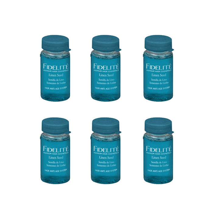 Fidelite 6-Pack Linen Restructuring Ampoule - Professional Hair Treatment, 15 ml / 0.50 fl oz