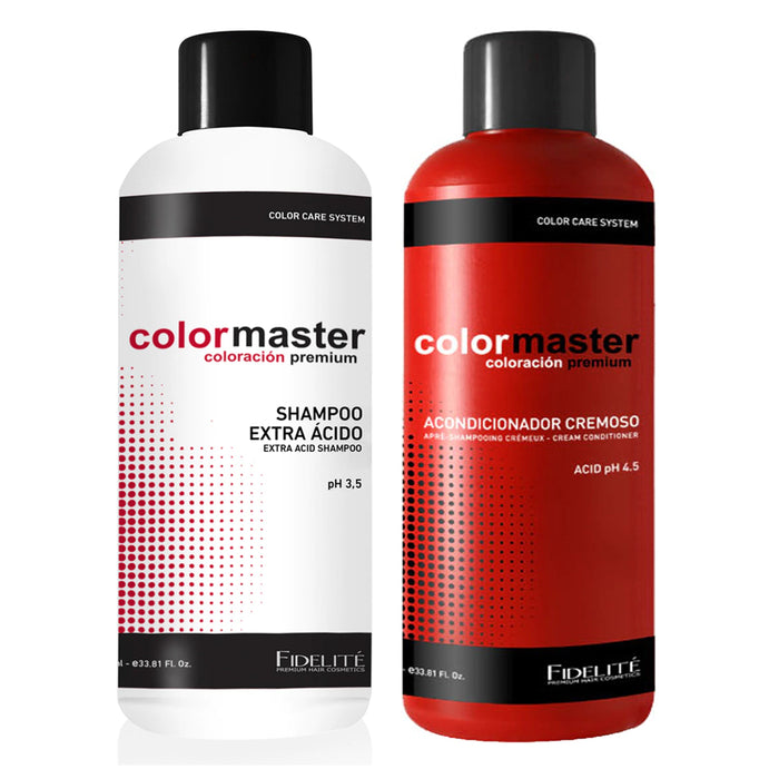 Fidelite Color Master Shampoo Extra Acid + Creamy Acid Conditioner Combo - 1000 ml / 33.81 fl oz