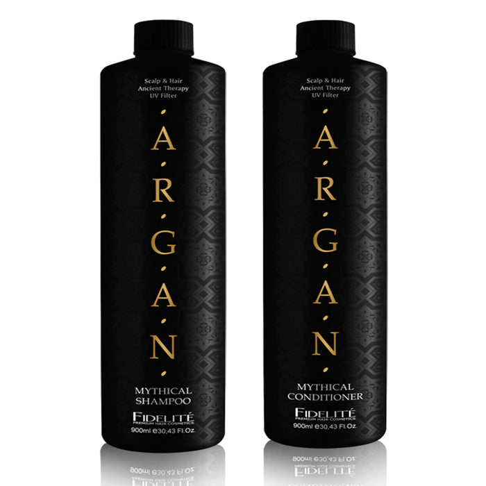 Fidelite Elevate Your Haircare with Argan Mythical Shampoo & Conditioner Combo - for Gorgeous Tresses, 900ml / 30.4 fl oz