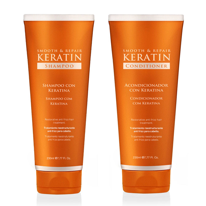 Fidelite Revive Your Hair with Keratin Shampoo & Conditioner Combo - Silky Smooth, Frizz-Free Tresses Await 230 ml / 7.77 fl oz