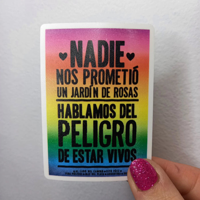 Fito Páez Calco - Nadie Nos Prometió Un Jardín De Rosas - Embrace Life with Water-Resistant Vinyl Decal