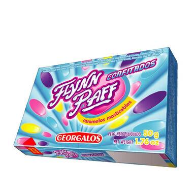Flynn Paff Confitados Caramelos Masticables Hard Candy com Interior Suave Sabor Tutti-Fruti, caixa de 50 g / 1,8 oz (embalagem com 3) 