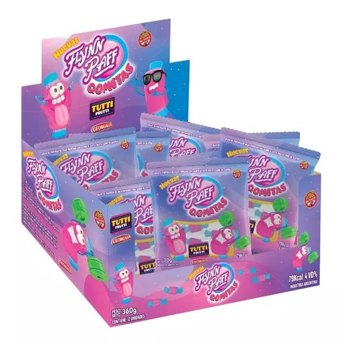 Flynn Paff Gomitas Tutti-Frutti Candies Gummies Soft & Chewy Candy - Gluten Free, 30 g / 1.05 oz (box of 12)