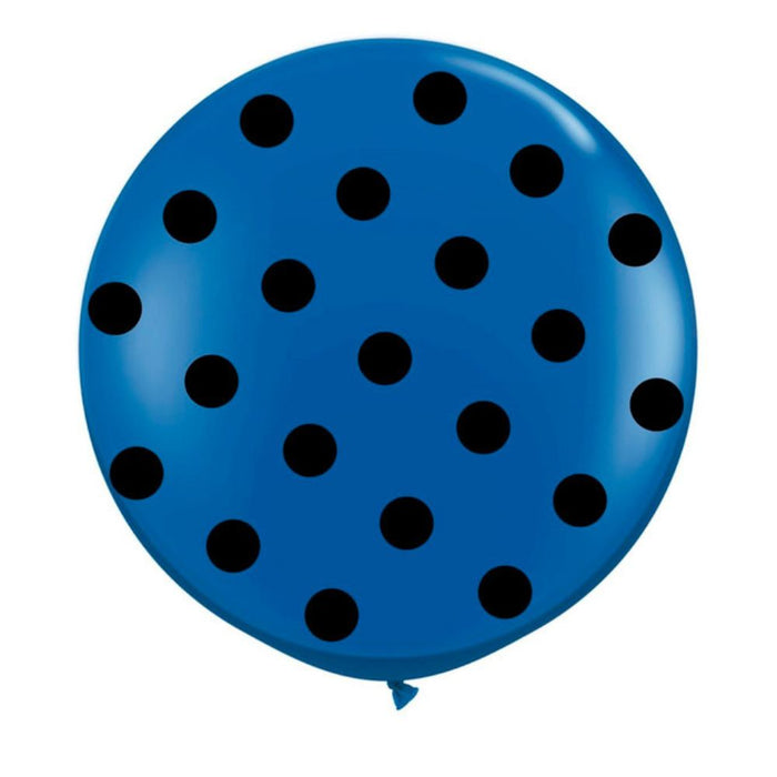 Funny Color Piñata Globo Blue Balloon with Polka Dots 24''