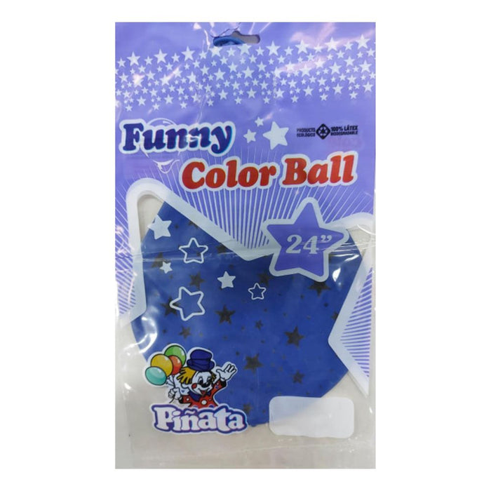 Funny Color Piñata Globo Blue Balloon with Stars 24''