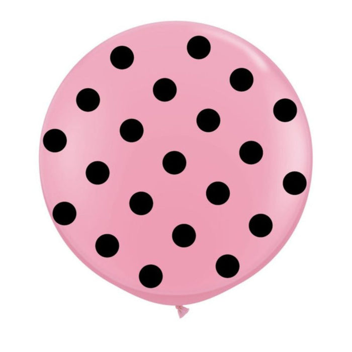Funny Color Piñata Globo Pink Balloon with Polka Dots 24''