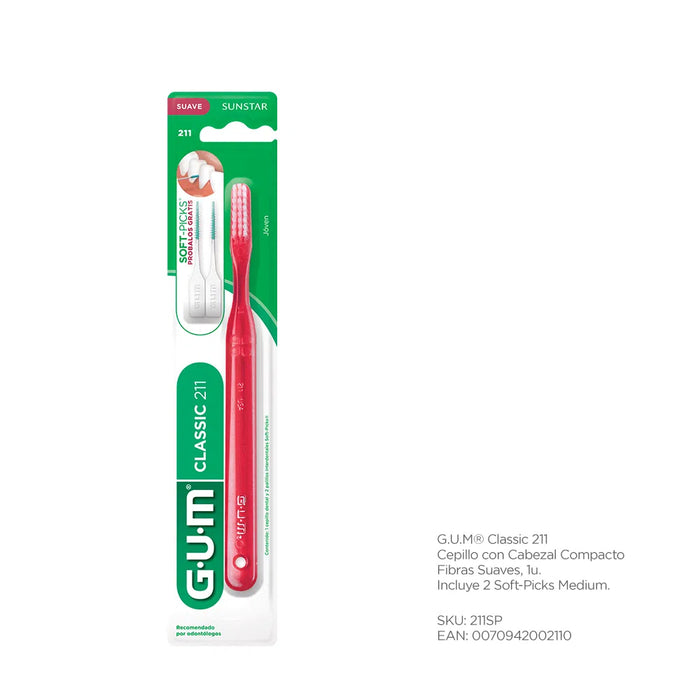 GUM Classic 211 Soft Toothbrush - Young Plane Edition - Gentle and Effective Dental Care