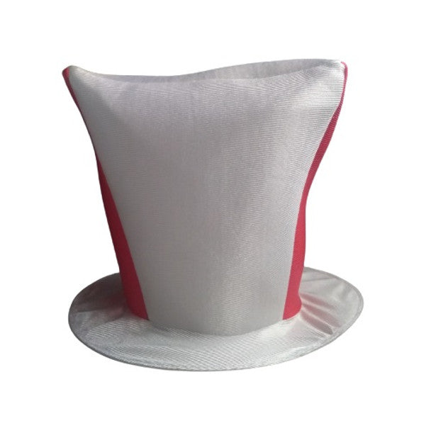 Galera Vertical River Plate Red & White Top Hat Unisex Carnival Accessory Fun Themed (One Size Fits All)