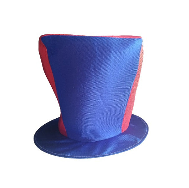 Galera Vertical San Lorenzo Blue & Red Top Hat Unisex Carnival Accessory Fun Themed (One Size Fits All)