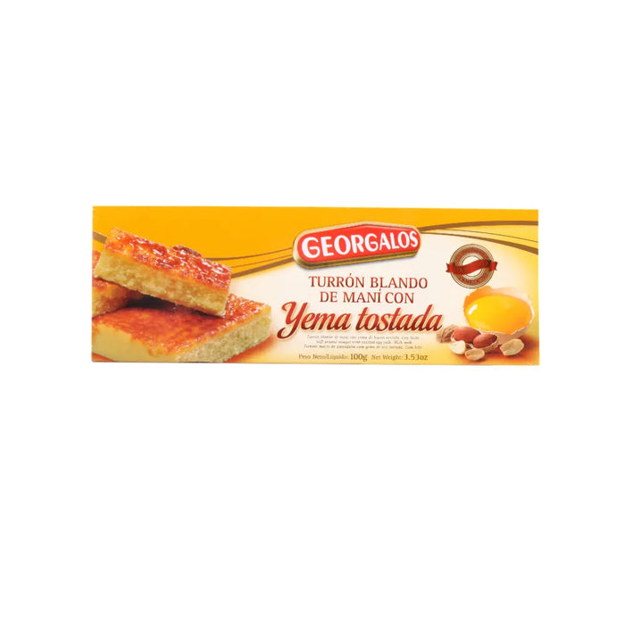 Georgalos Peanut Soft Nougat with Toasted Yolk Turrón Blando de Maní con Yema Tostada, 100 g / 3.5 oz