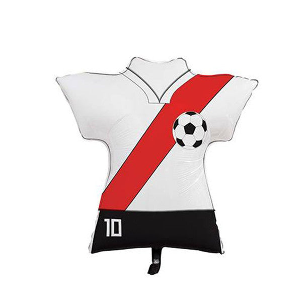 Globo Metalizado River Plate Metallic Balloon Argentinian Soccer Team Shirt Balloon for Helium or Air, 62 cm x 48 cm / 24" x 18.9"
