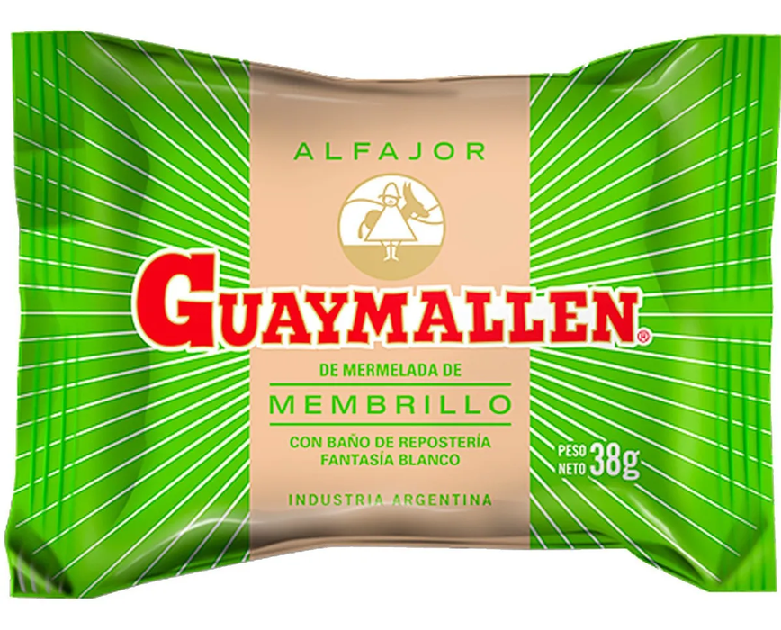 Guaymallén Alfajor Blanco White Chocolate with Membrillo Fruta Quince Jelly, 38 g / 1.3 oz (pack of 6)