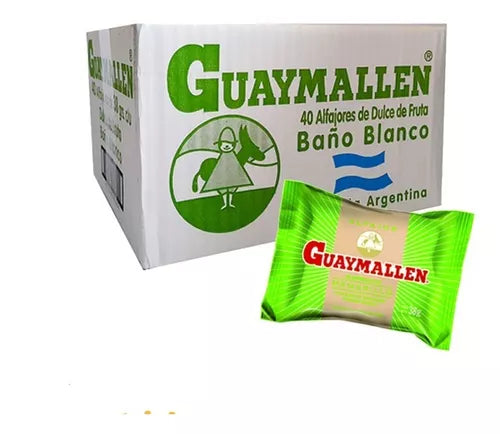 Guaymallen Alfajor White Chocolate with Membrillo Fruta Quince Jelly Complete Wholesale Box, 38 g / 1.3 oz ea (40 count)