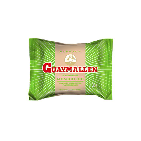 Guaymallen Alfajor White Chocolate with Membrillo Fruta Quince Jelly, 38 g / 1.3 oz ea (pack of 12)
