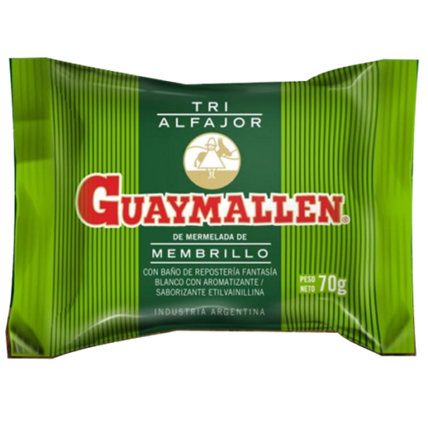 Guaymallén Triple White Chocolate Alfajor with Membrillo Fruta Quince Jelly, 70 g / 2.5 oz (pack of 12)