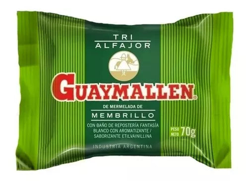 Guaymallen Triple White Chocolate Alfajor with Membrillo Fruta Quince Jelly, 70 g / 2.5 oz (pack of 6)