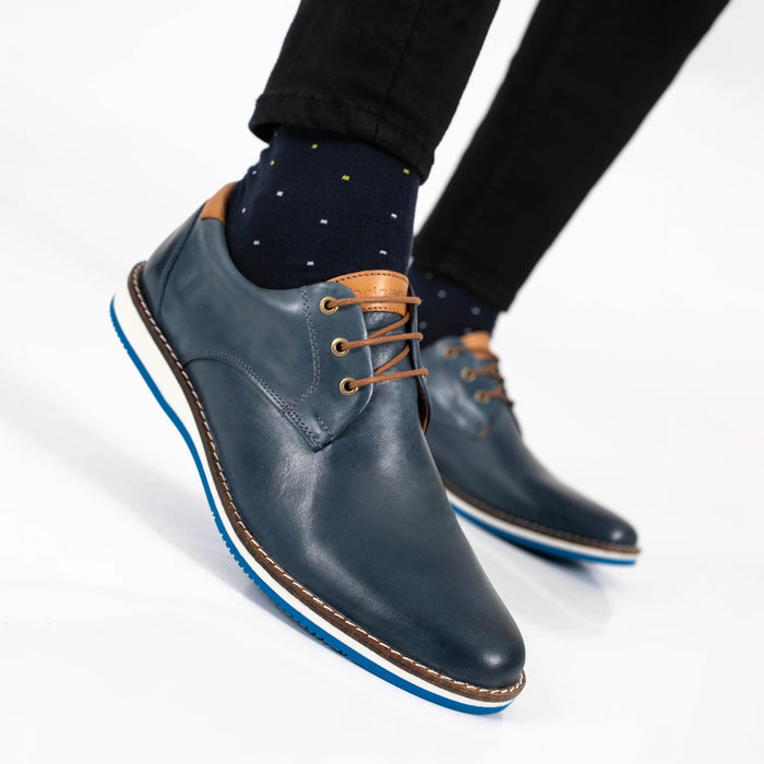 Briganti | Men's Blue Leather Shoe - 100% Leather, Ultra Lightweight, Stylish Comfort for Every Step