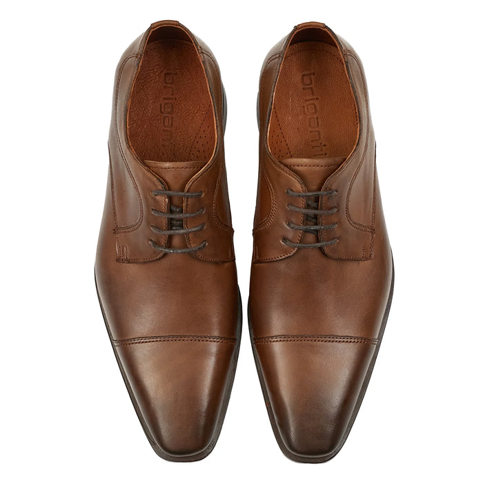 Briganti | Men's Brown Praga Shoe - 100% Leather, Suela Base for Classic Style