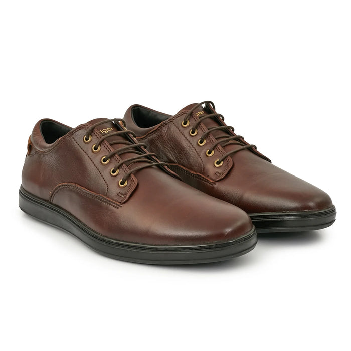 Briganti | Men's Brown Emory Shoe - 100% Leather, Removable Insole, Timeless Elegance for Every Look