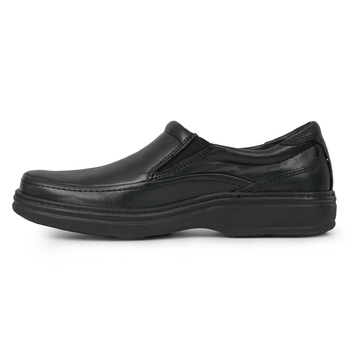 Briganti | Men's Black Leather Shoe - 100% Leather, Elastic Fit, Stylish Comfort for Every Occasion