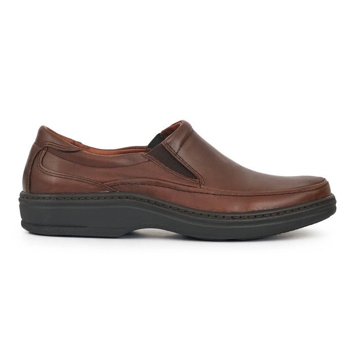 Briganti | Men's Brown Chase Shoe - 100% Leather, Elastic Fit, Stylish Comfort for Every Occasion