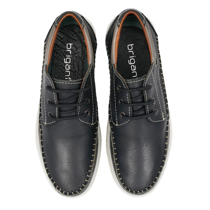 Briganti | Caspio Black Leather Shoe - Secure Grip, 100% Leather for Men