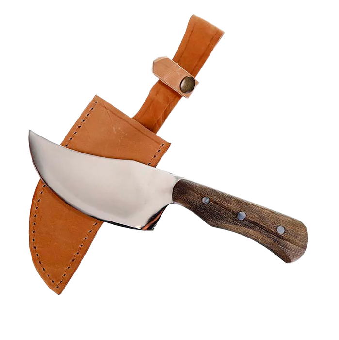 Handcrafted Argentine Tradition Axe - Stainless Steel, 13 cm / 5.11" | Includes leather scabbard