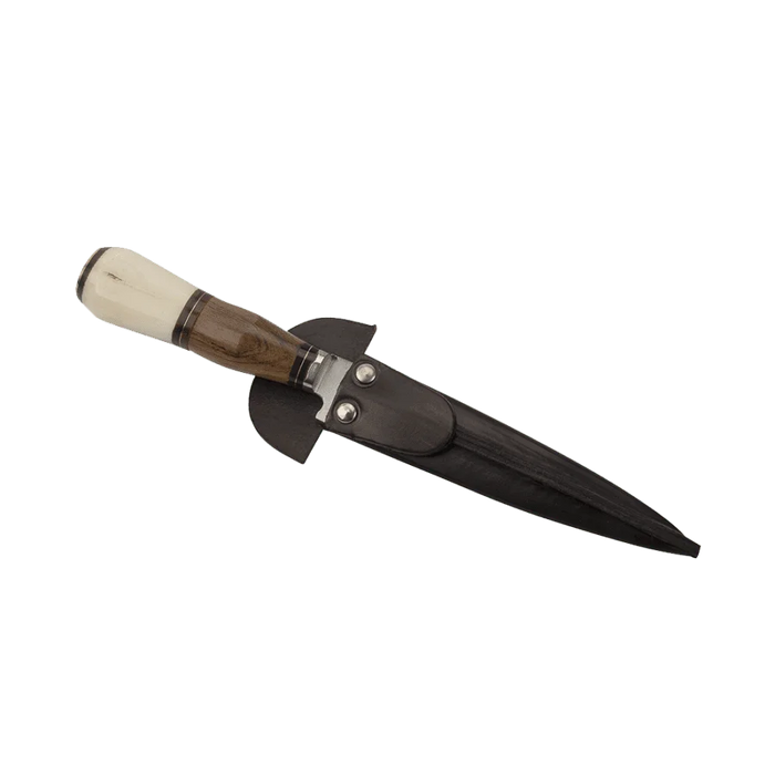 Handcrafted Argentine Tradition Knife - Stainless Steel, Bone and Wood Handle | Include leather scabbard