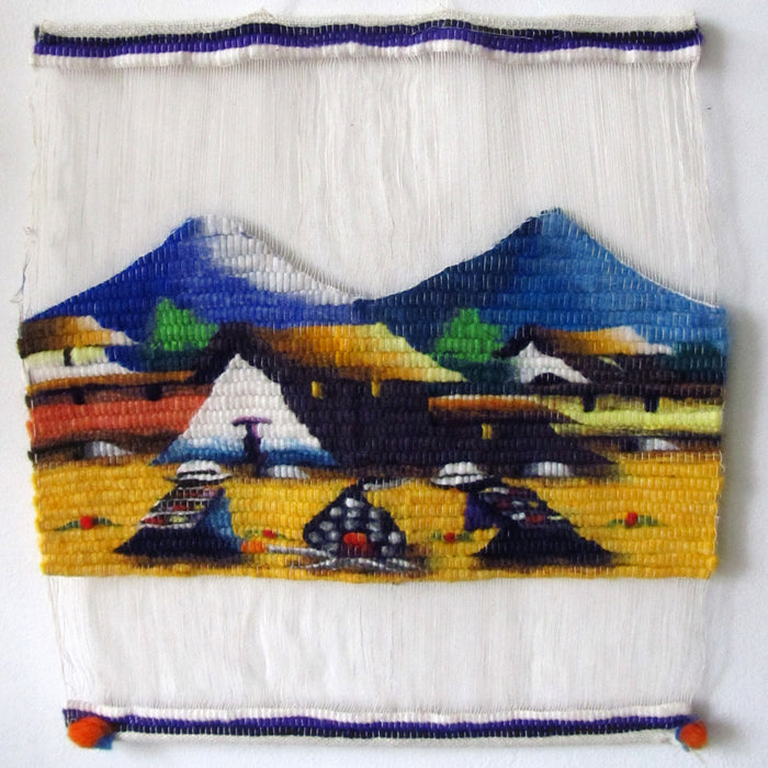 Handcrafted Sheep Tapestry: Fire Motif, San Pedro, Northern Argentinean Style