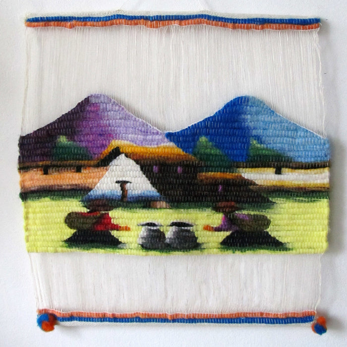 Handcrafted Sheep Tapestry: Vasijas Motif, San Pedro, Northern Argentinean Style