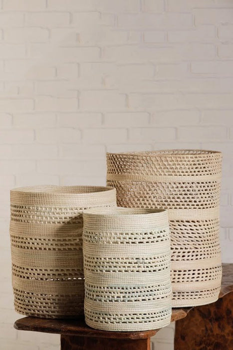 Matriarca Handcrafted Stitched and Mixed Technique Cylinder - All Pieces Woven Using Ancient Methods