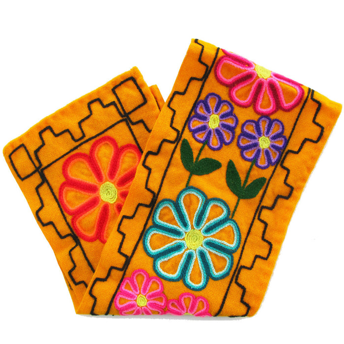 Handcrafted Table Runner: Floral Motif, Northern Argentinean Style
