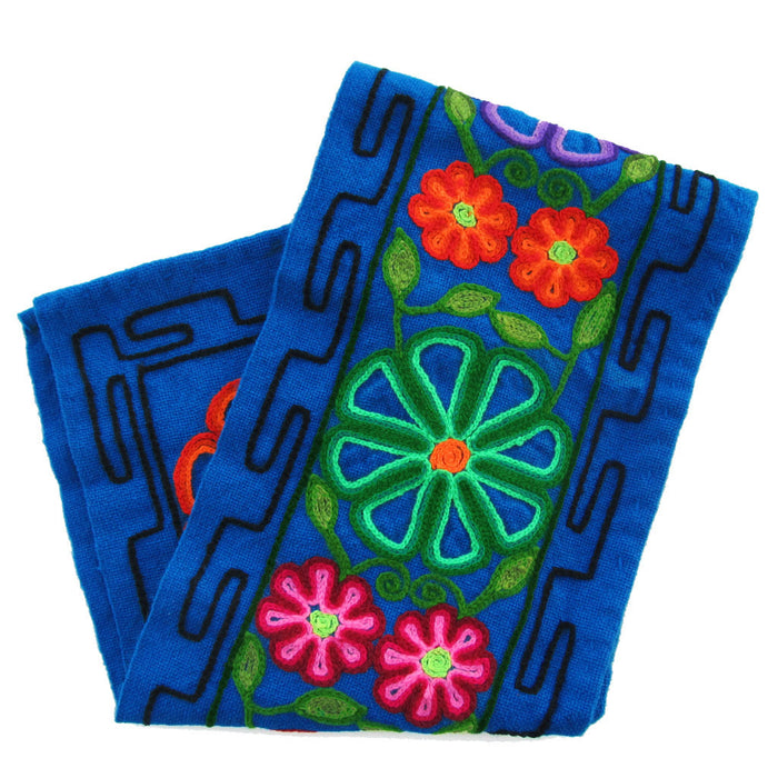 Handcrafted Table Runner: Floral Motif, Northern Argentinean Style