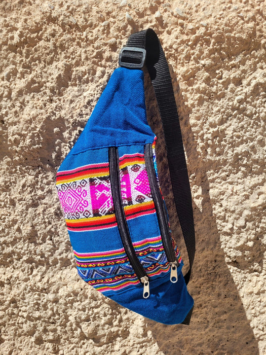 Handwoven Aguayo Fabric Waist Bag - Artisanal Riñonera De Tela - Unique and Stylish (Various colors)