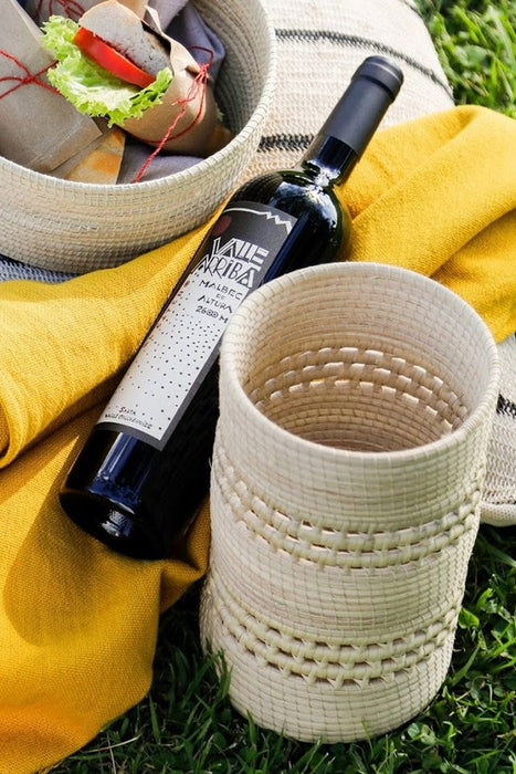 Matriarca Handwoven Bottle Holder - Authentic Ancient Techniques - Small & Large Sizes - All Pieces Are Handcrafted