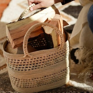 Matriarca Handwoven Handle Baskets - All Pieces Handcrafted with Ancient Techniques, Mixed Media