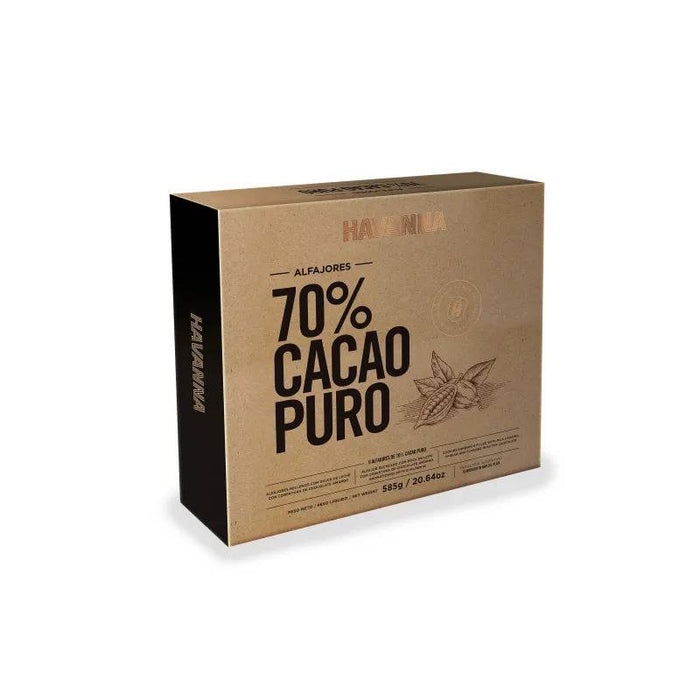 Havanna Alfajor Chocolate 70% Cacao Negro con Dulce de Leche (caja de 9) 