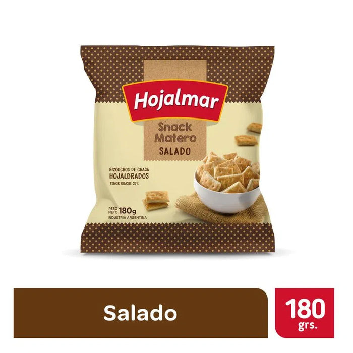 Hojalmar Snack Matero Bizcochos Salgados de Hojaldre Massa Folhada Snack Salgado 180 g / 6,34 oz (embalagem com 3) 