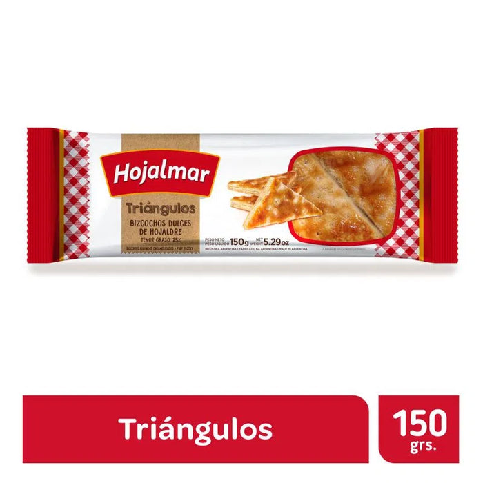 Hojalmar Triángulos Bizcochos Dulces de Hojaldre Sugar Sprinkled Triangle Cookies Puff Pastry Biscuits, 150 g / 5.29 oz (pack of 3)