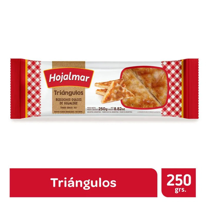Hojalmar Triángulos Bizcochos Dulces de Hojaldre Sugar Sprinkled Triangle Cookies Hojaldre Galletas, 250 g / 8.81 oz (paquete de 3) 