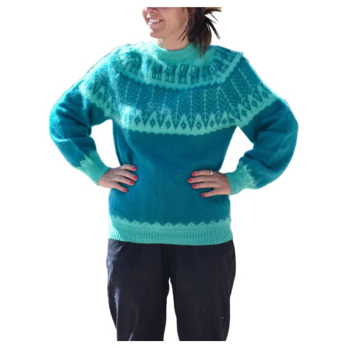 Humahuaca Sweater: Authentic Northern Knit Buzos for Unisex | Jujuy Inspired Tejido Patterns (Green)