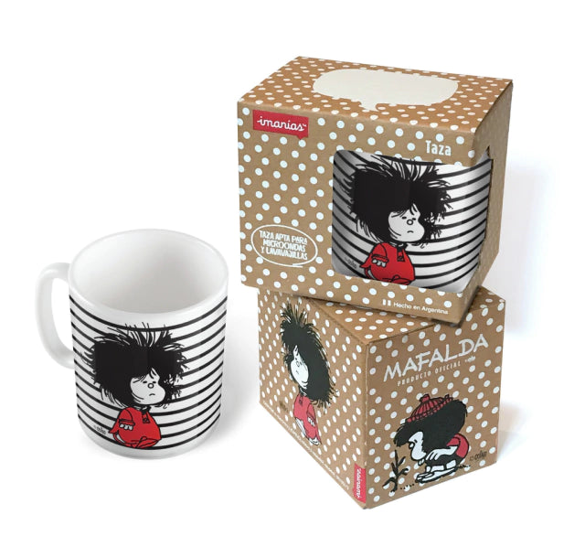 Imanías - Taza Mafalda Dormida - Premium Ceramic Mug with Vitrifiable Decal - Long-lasting Print, Heat-resistant