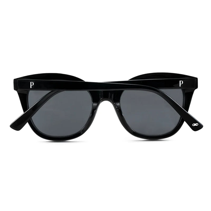 Infinit | Pampita's Glossy Black Nairobi Sunglasses - Gray Lens, UV Protection - Stylish Shades for Chic Sun Defense