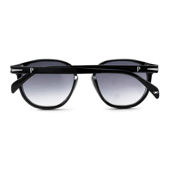 Infinit | Pampita's Glossy Black Recife Sunglasses - Stylish Gray Degrade Lens, UV Protection, Trendy Eyewear
