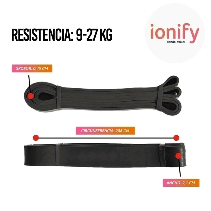Ionify Super Elastic Band 5Tretch XL Black Medium Resistance for Dominated Exercises