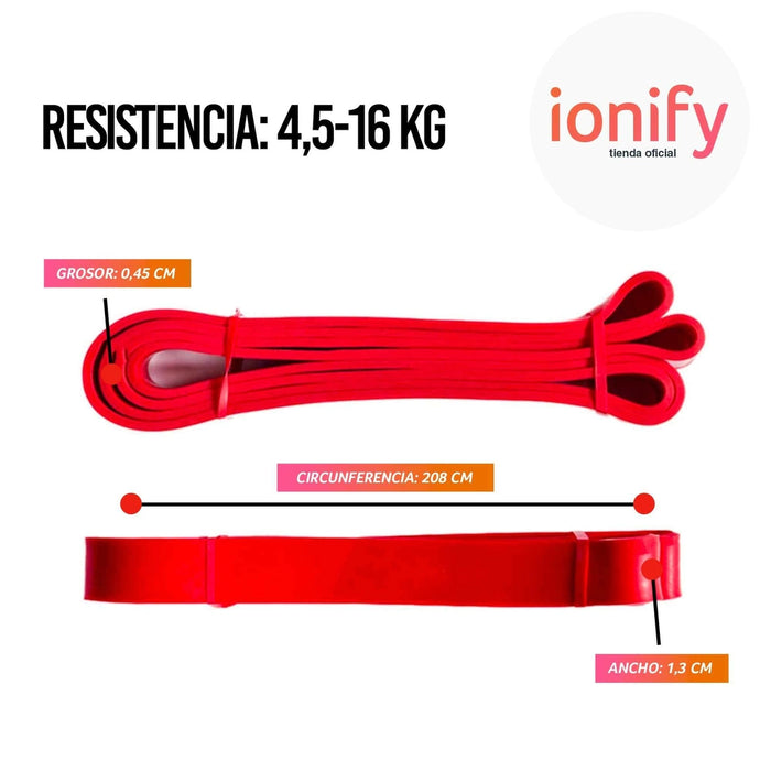 Ionify Super Elastic Band 5tretch XL Red Low Resistance for Dominated