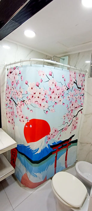 Solcitos Moda - Elegant Japanese Bath Curtains, Large, Compatible with Any Shower Size - Cortinas de Baño Japón 1.80 m x 1.80 m